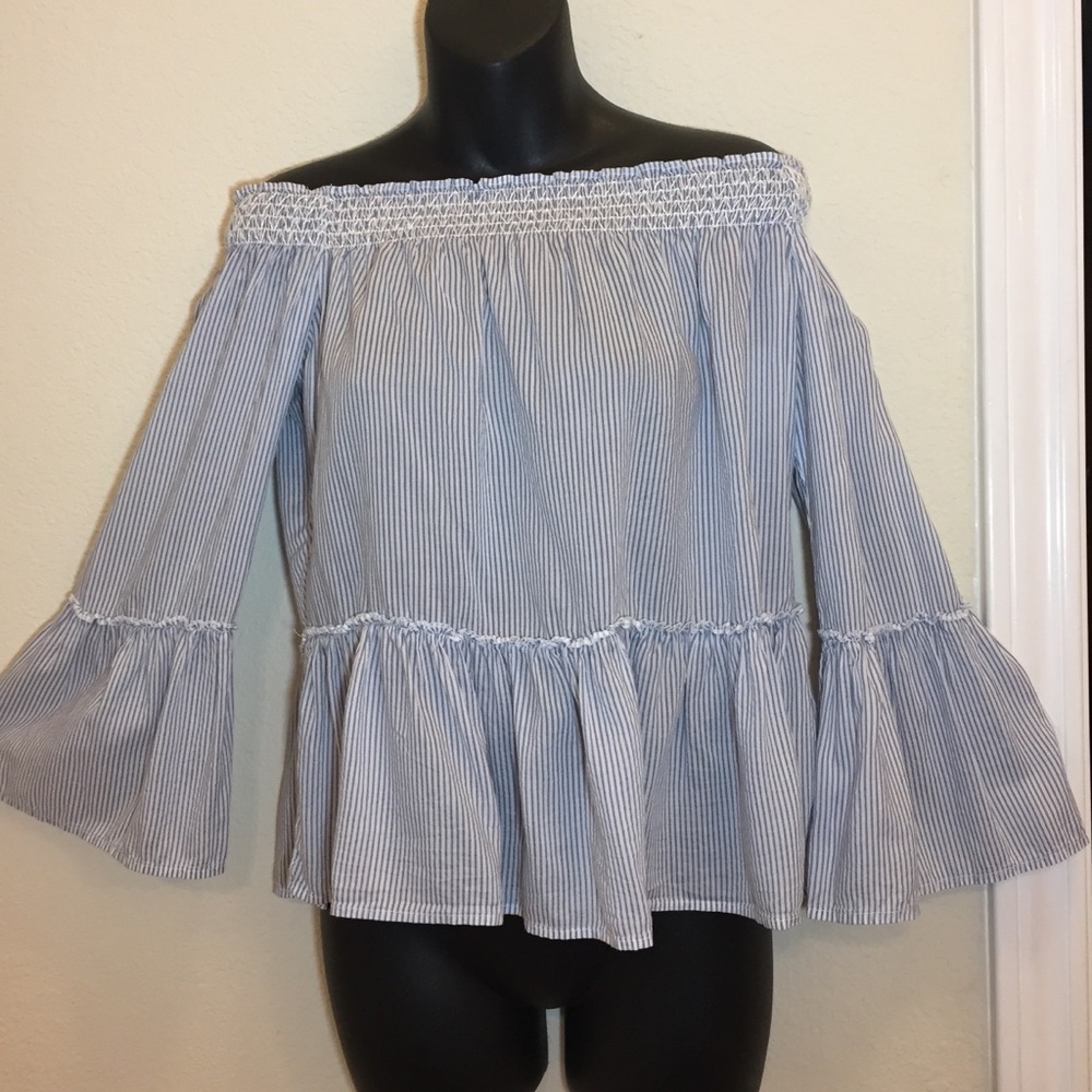 Girl Krazy Off the Shoulder Blouse w/bell sleeves